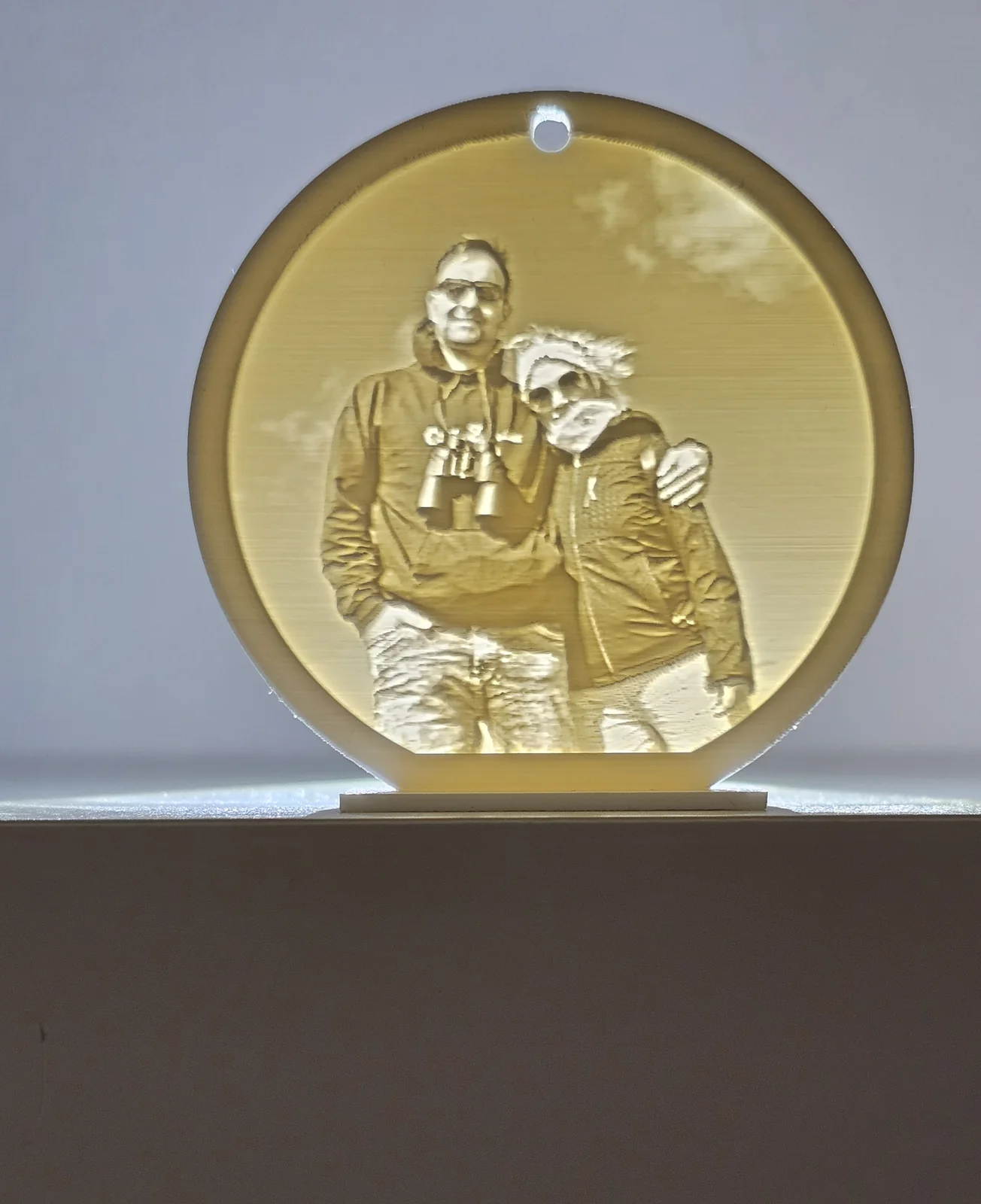 Lithophane rund – Porträt mit Ständer